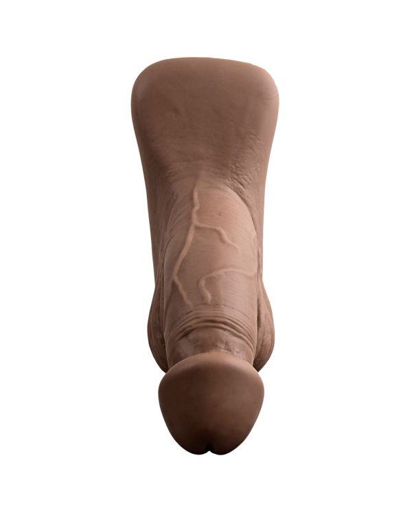 Gender X 4 Inch Ultra Realistic Silicone Packer with Wide Base - Chocolate Sale - Image 5