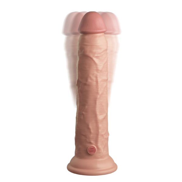 King Cock Elite 9  Vibrating Silicone Dual Density Dildo with Remote  - Vanilla Cheap - Image 2