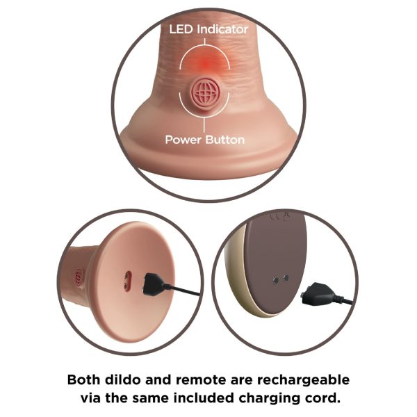 King Cock Elite 9  Vibrating Silicone Dual Density Dildo with Remote  - Vanilla Cheap - Image 5