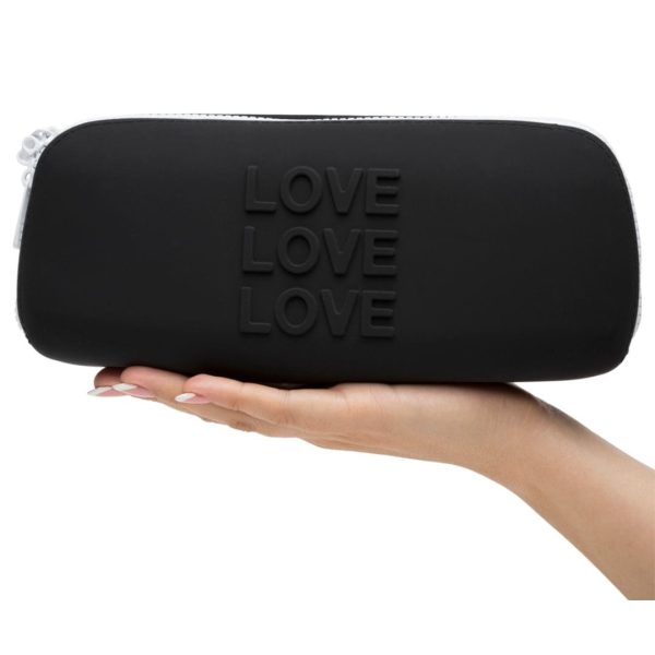 LOVE Medium Black Silicone Sex Toy Storage Case with Zipper Fashion - Image 2
