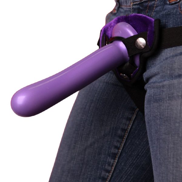 Bend Over Intermediate 2 Dildos + Vibrating Strap-on Harness - Purple on Sale - Image 4