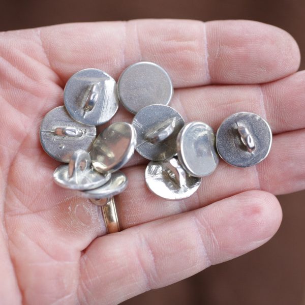 Plain Pewter Buttons Small Pack of 10 Supply - Image 3