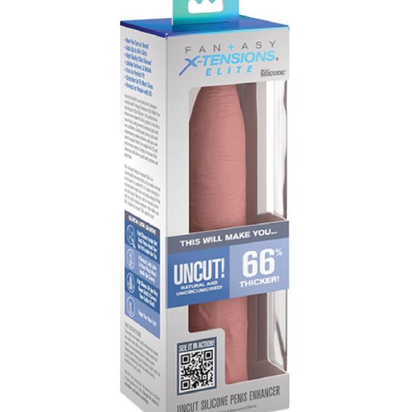 Fantasy Uncut 7 Inch Silicone Penis Extension - Vanilla Supply - Image 2