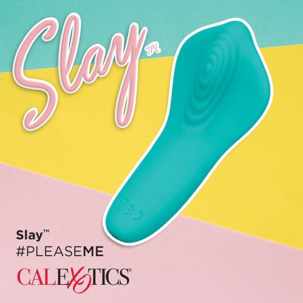 Pleaser External Palm Sized Teal Vibrator on Sale - Image 2